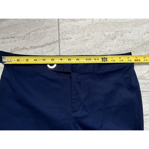 LRL Ralph Lauren Navy Blue Cropped Capri Pants Chain Embellished Size 6P Petite - Picture 10 of 12